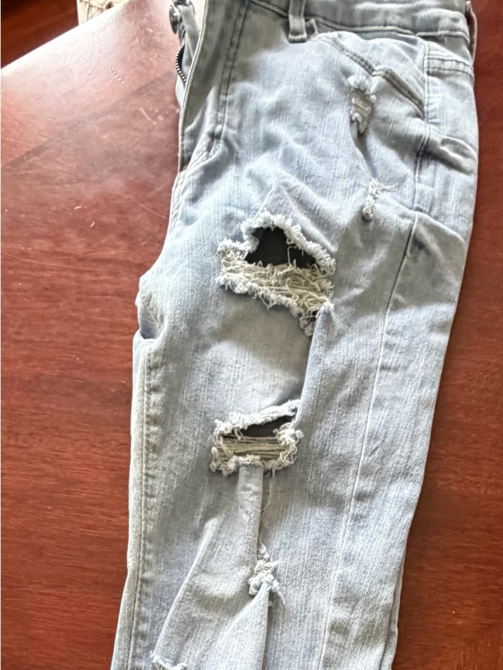 Light Blue Distressed Skinny Jeans